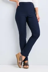 Super Stretchy Pull On Slim Leg Trousers - Navy - Size: 8S