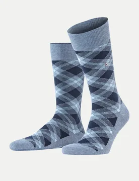 Burlington Socken Tartan Blau 40-46 - Burlington - FashionsVida