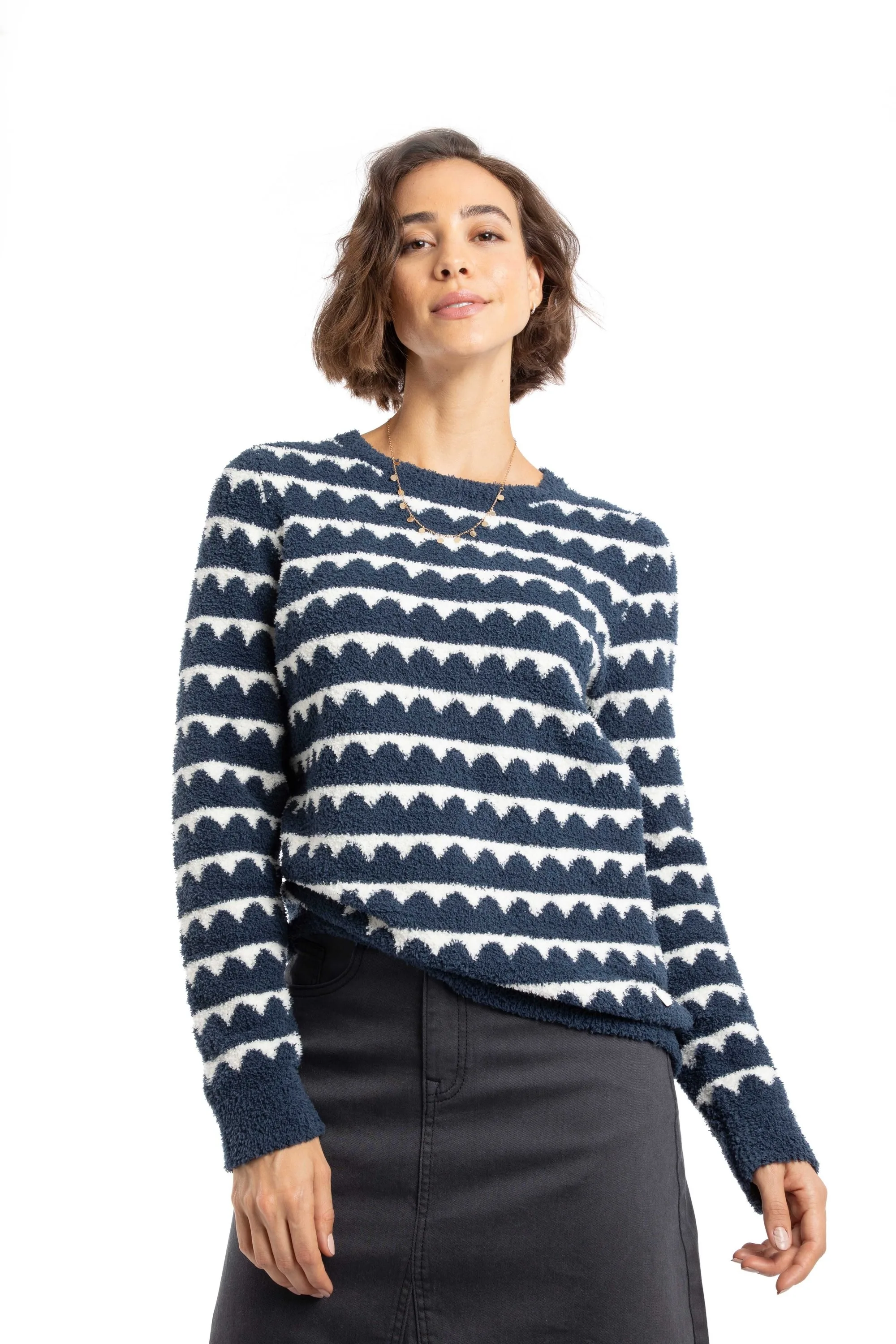 Tyla Womens Cosy Patterned Knit Jumper - - Size: 10 - Weird Fish - FashionsVida