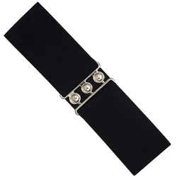 Womens Elasticated Belt - Black - Size Medium