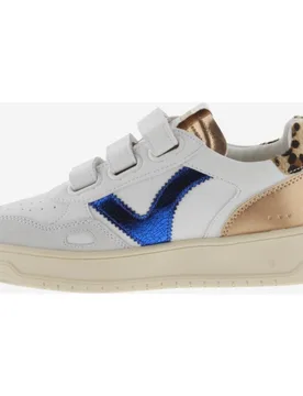Zapatillas deportivas de mujer con piezas fantasía y tiras adherentes - Victoria - FashionsVida