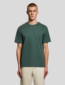 Men's Cotton Crew Neck T-Shirt in Everglade Green - Lyle & Scott - FashionsVida