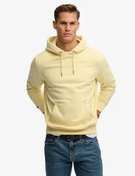 Superdry Herren Baumwolle Gesticktes Logo Essential Kapuzenpullover, Hellgelb, Größe: XL - 74.99 - FashionsVida