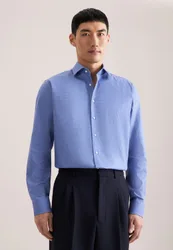 Regular Business Hemd Druck Blau 48