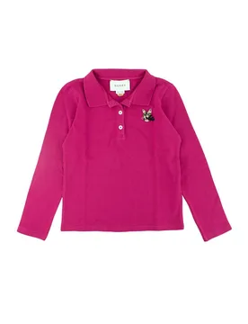 Pink Cotton Long Sleeved Polo - Gucci - FashionsVida