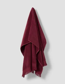 Pure Cotton Fringed Towel Burgundy - Piglet In Bed - FashionsVida