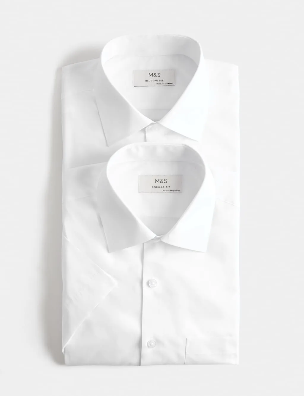 Pack Regular Fit Easy Iron Shirts White male - M&S - FashionsVida