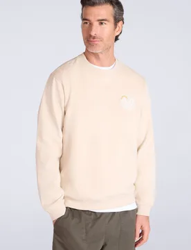 Circle Mountain Crew Neck Sweatshirt - Beige - Mountain Warehouse - FashionsVida