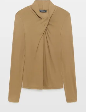 Camiseta manga larga de mujer con escote cruzado - Tintoretto - FashionsVida