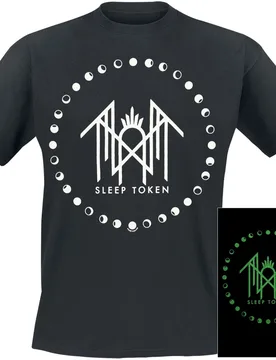 T-Shirt - Moon Phase - Glow In The Dark - S bis 5XL - für Männer - Größe 4XL - schwarz - Lizenziertes Merchandise! - Männer - male - Sleep Token - FashionsVida