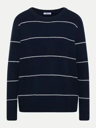 Strukturpullover Gestreift Blau L