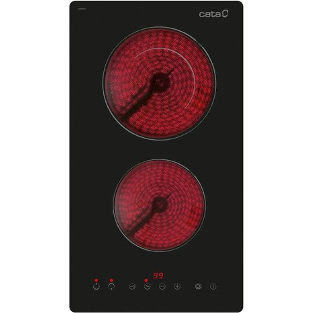 Placa modular vitrocerámica 2 zonas de cocción High Light - TD 3002 BK - Cata - FashionsVida
