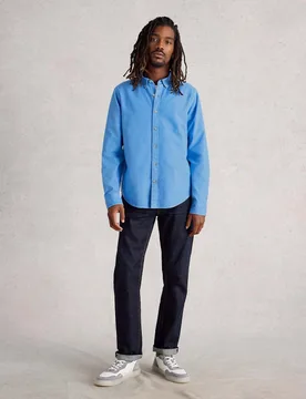 Regular Fit Pure Cotton Oxford Shirt Light Blue male - White stuff - FashionsVida