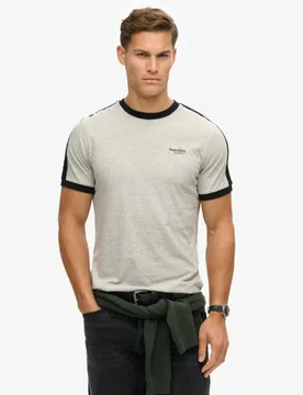 Superdry Herren Grau Essential Retro T-Shirt mit Logo, Größe: S - 34.99 - FashionsVida