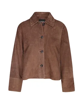 Chaqueta de cuero ELAINE marrón 38 - Studio - FashionsVida