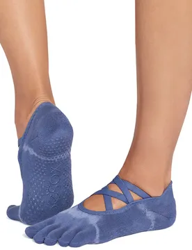 Chaussettes Full Toe Ultra Fine Knit Elle Pilates Grip Soft Blue Tie Dye Stripe EU 39-42 1/2