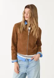 Jacke aus Wildlederimitat mit Reißverschluss Braun XL