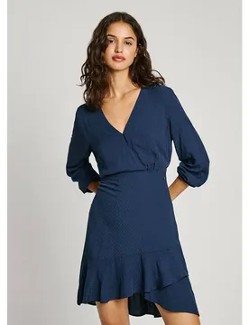Robe Courte à Manches Longues Kendall Dulwich Blue XS
