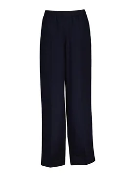 Linen Blend Wide Leg Trousers Navy female - Gant - FashionsVida