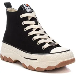 Botines de mujer estilo deportivo con cordones y cremallera lateral