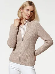 Patentstrickjacke Nahtlos, normale Größen, Farbe Beige, 44, nahtlos gestrickt 100% italienische Baumwolle Damen