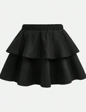 Falda casual de capas con leggings para niña joven - Shein - FashionsVida