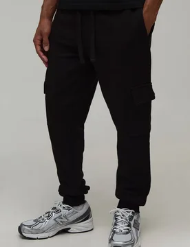 Men's Essential Skinny Fit Cargo Jogger Black Size 3X-Large Black 3XL - boohooMAN - FashionsVida