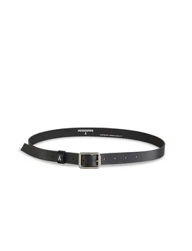 Cintura nera in pelle con fibbia argento e scritta logo impressa e Fly - Patrizia pepe - FashionsVida