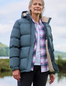 Snow Borg Lined Womens Padded Jacket - Green - Green - Size: 24 - Mountain Warehouse - FashionsVida