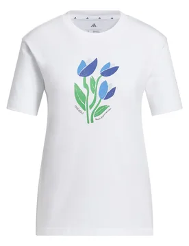Damen T-Shirt Floral Bloom At Your Own Pace - Blanc - female - Size: L - Adidas - FashionsVida