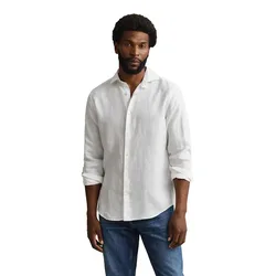 Camicia A Maniche Lunghe 326005 Linen Regular Fit White 2XL