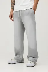 Herren Gerade Geschnittene Jogginghose Mit Spray-Waschung Washed Grey Größe XL