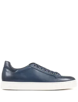 Leather Lace Up Trainers Navy male - Jones Bootmaker - FashionsVida