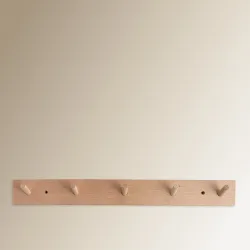 Colgador con 5 perchas de madera de haya
