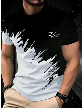New Men's Summer Casual T-Shirt Featuring Soft Comfortable Fabric Breathable Design and 3D Gradient Pattern - Aliexpress - FashionsVida