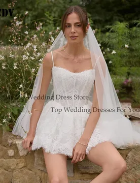 Short Civil Weddings Dresses Bridal Applique Corest Back Lace Engagement Party Dresses A-Line Tulle Robe De Mariée Customized - Aliexpress - FashionsVida
