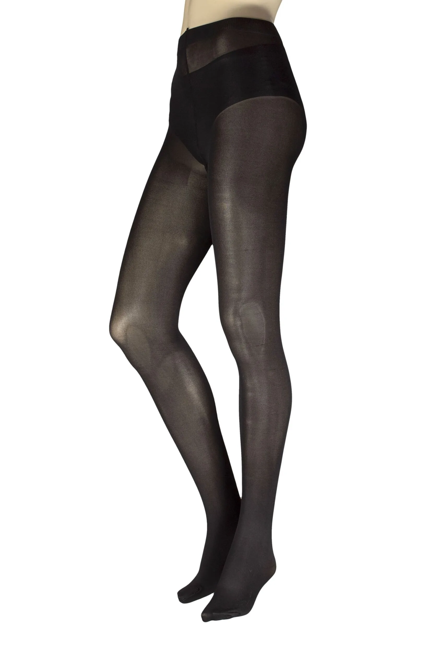 Womens 2 Pair 80 Denier Opaque Tights Black M - Black - Size: Medium - ELLE - FashionsVida