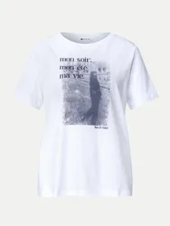 T-Shirt mit Fotoprint Weiß 40
