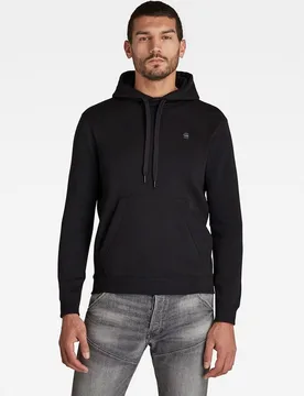 Sudadera Premium Core Hooded de hombre negra tipo canguro - G-Star - FashionsVida