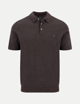 Strickpoloshirt aus Wolle Braun L