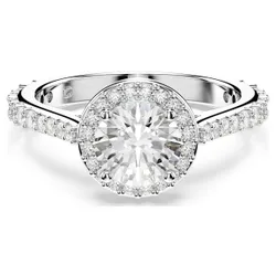 Anello Una Angelic, Taglio Round, Bianco, Placcato color argento 50