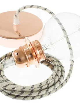 Cables Lampe Suspendue Pendel Pour Abat-jour Rd54 Stripes 50 Cm Anthracite / Copper One Size - Creative - FashionsVida