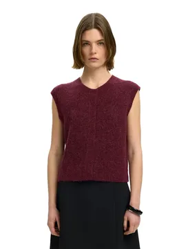 Gilet Di Maglia Lulu Tawny Port / Melange L