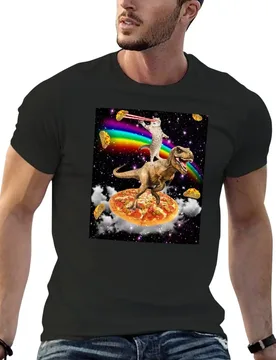 The ORIGINAL Galaxy Laser Eye Cat on Dinosaur on Pizza with Tacos & Rainbow T-Shirt man clothes designer shirts T-shirt men - Aliexpress - FashionsVida