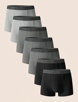 Set de 7 calzoncillos tipo bóxer casuales de uso diario con estampado de letras para hombres - Shein - FashionsVida