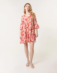 Ric Rac Smock Shirt Dress - M/L / ORANGE - female