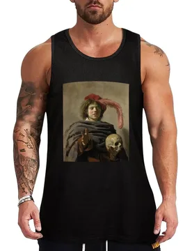 Frans Hals - Young Man with a Skull Tank Top Construction Tank Top Workwear Sleeveless Wear - Aliexpress - FashionsVida
