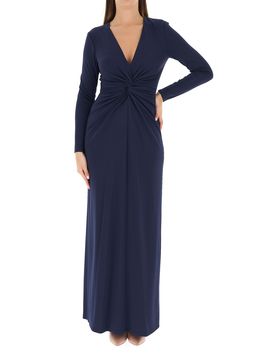 Abito scollo V LAUREN BLU NAVY 4