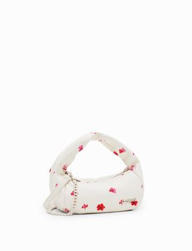 Sac S matelassé fleurs, PolyurÉThane, Blanc, U