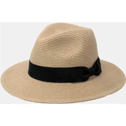 Sombrero fedora con protección solar en con cinta en negro